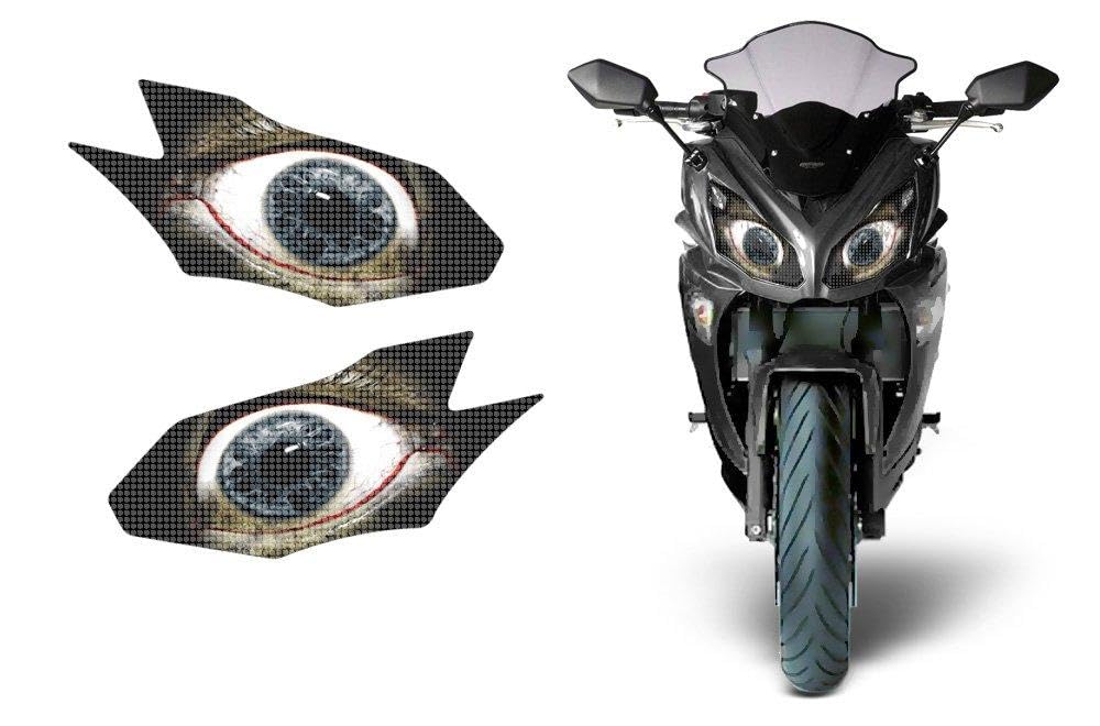 AMR Racing Sport Bike Headlight Eye Graphics Decal Cover Compatible with Kawasaki Ninja 650R 2012-2014 - Bloodshot