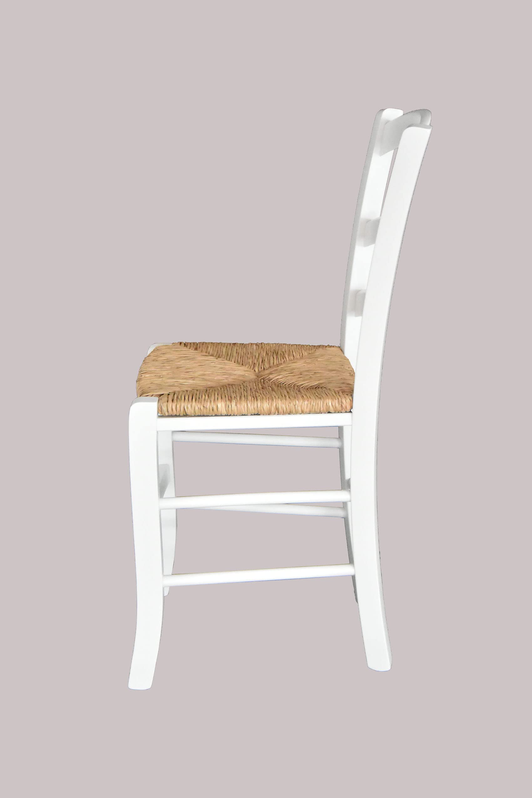 SISA srl, Set di 6 Sedie Sala da Pranzo Legno, Sedie Cucina Legno, Arredo Casa, Modello Paesana, Colore Laccato Bianco, Seduta Paglia, 45x37x87, Sedie Bianche, Made In Italy