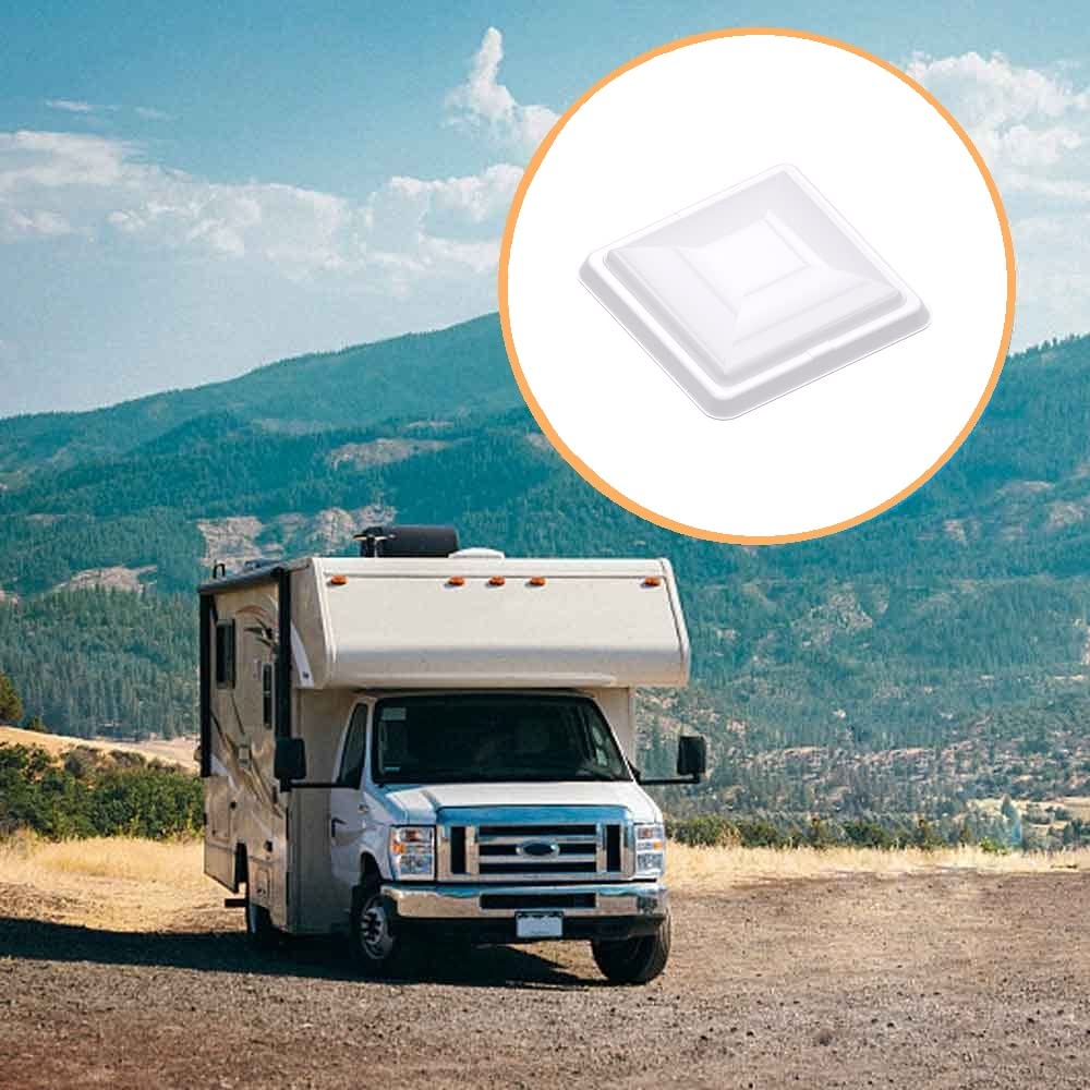 Cubierta universal de ventilación de techo de 14 pulgadas, impermeable, repuesto para caravana, remolque, autocaravana (blanco, 1 unidad)