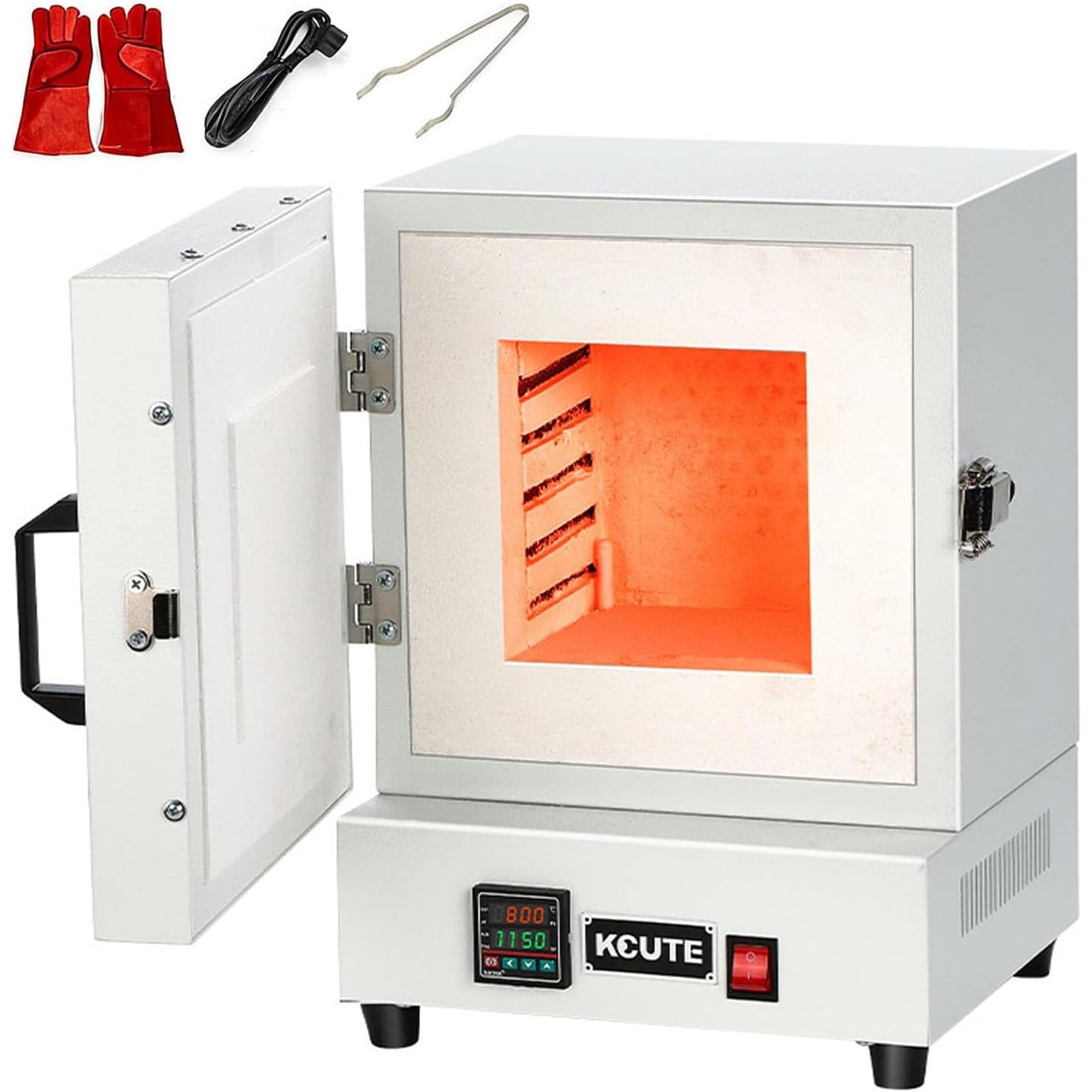 Elektryczny piec ceramiczny (do 1150°C) | Piec do topienia o mocy 2000 W ze sterownikiem – piec wysokotemperaturowy do odlewania metodą wosku traconego