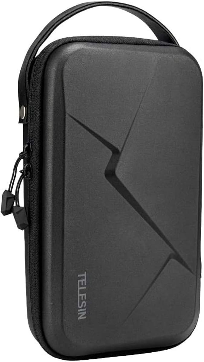 TELESIN Hard Carry Case Waterproof Carrying Bag for Go Pro Mission 1 PRO Hero 13 12 11 10 9 DJI Osmo Action 6/5 Pro/4/Pocket 4 3/Nano Insta360 X5/X4/X3 Ace Pro 2 EDC Tech Pouch Camera Accessories