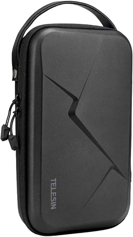 TELESIN Hard Carry Case Waterproof Carrying Bag for Go Pro Mission 1 PRO Hero 13 12 11 10 9 DJI Osmo Action 6/5 Pro/4/Pocket 4 3/Nano Insta360 X5/X4/X3 Ace Pro 2 EDC Tech Pouch Camera Accessories