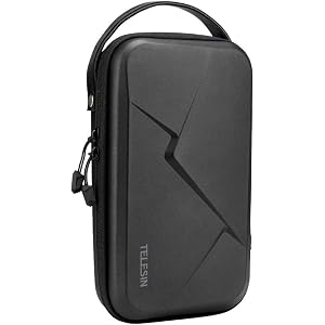 TELESIN Hard Carry Case Waterproof Carrying Bag for Go Pro Mission 1 PRO Hero 13 12 11 10 9 DJI Osmo Action 6/5 Pro/4/Pocket 4 3/Nano Insta360 X5/X4/X3 Ace Pro 2 EDC Tech Pouch Camera Accessories
