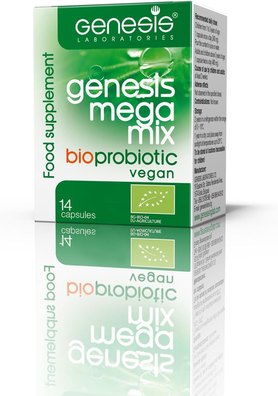 MegaMix BIO Probiotic for Gut Health | Shelf Stable Probiotics for Women & Men with Lactobacillus & Bifidobacterium for Digestive, Immune & Gastrointestinal Support - Vegan, 14 Capsules