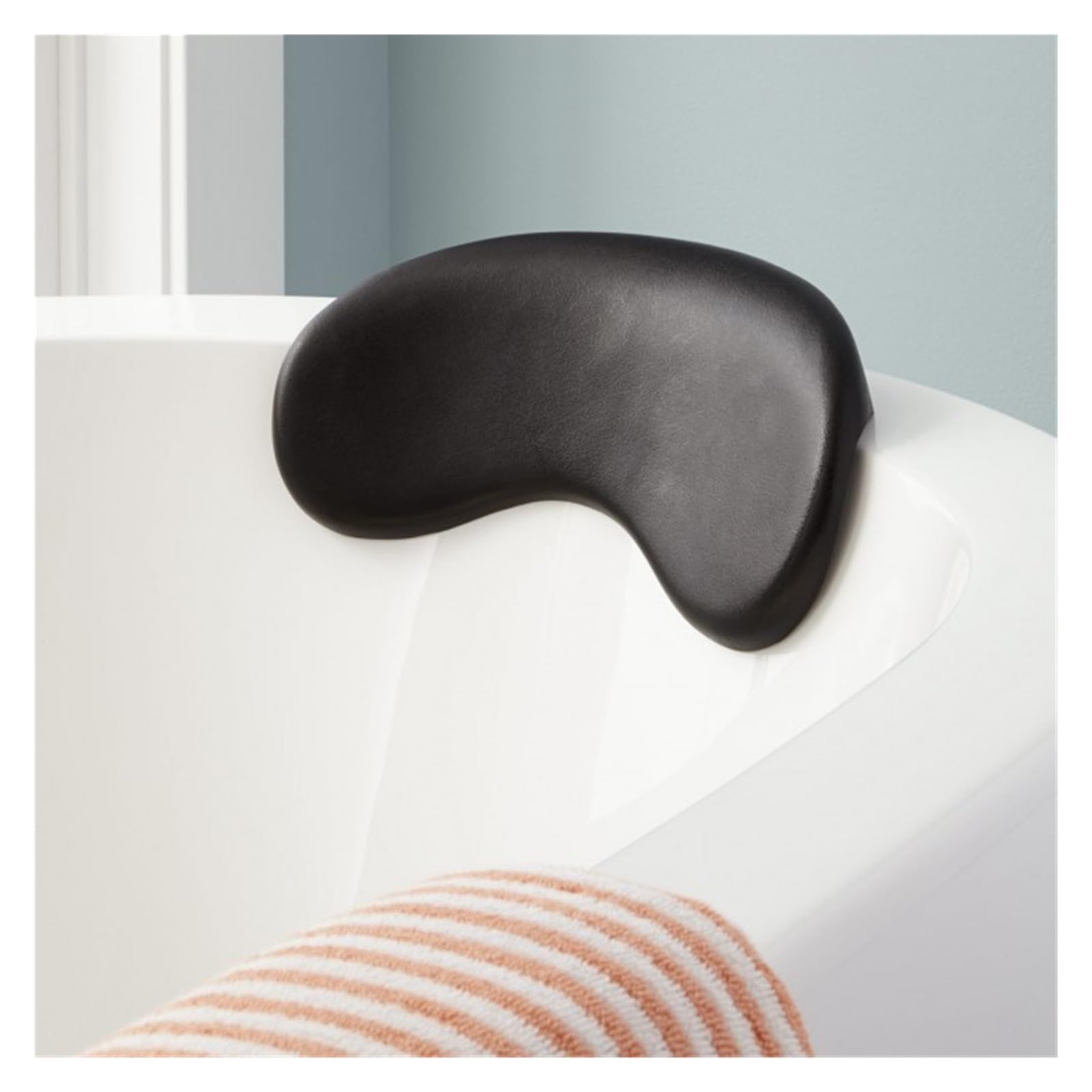 Reposacabezas De Almohada De Bañera Almohada Impermeable para Bañera con Propiedades Antideslizantes(Negro)