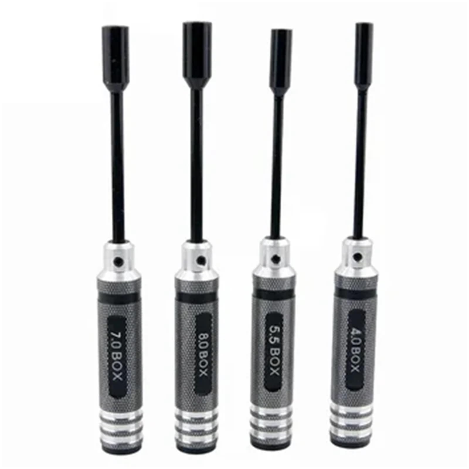 Piezas Mejora Modelos RC Juego Destornilladores Hexagonales para Coche A Control Remoto 4 Uds. Tamaños 4 5 7 8Mm Material Metálico Piezas Mejora Accesorios Modificados(Black)