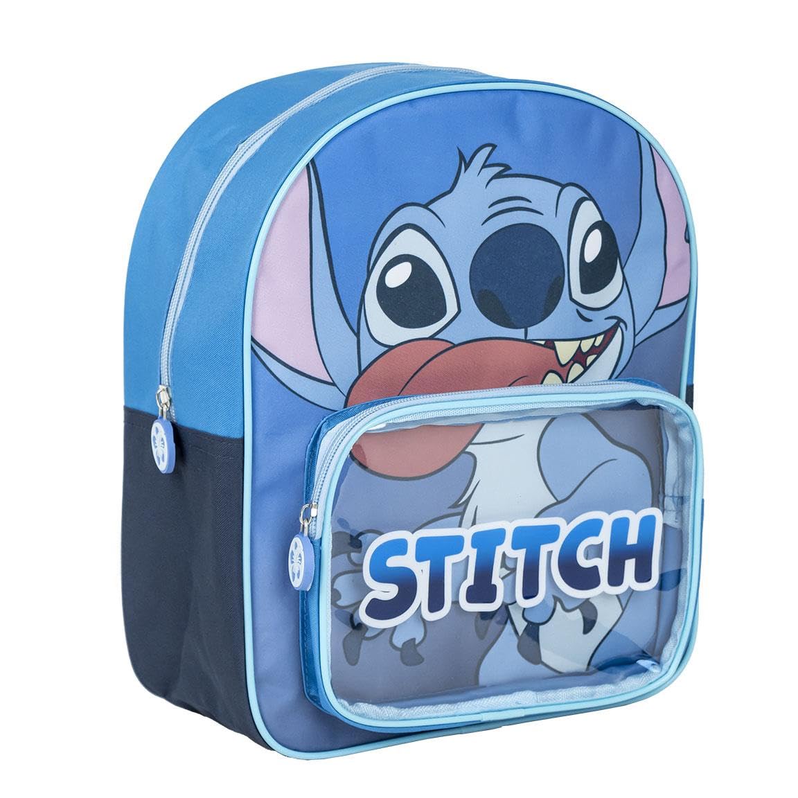 Disney Girls Blue Lilo & Stitch Character Backpack Kids Bags Travel Rucksack Gifts (Playful Stitch)