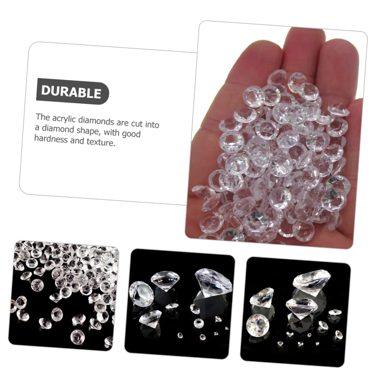 MAGICLULU 4 Set di Riempitivi di Strass Acrilici per Decorazioni per Vasi Bomboniere Gemme Parti di Gioielli per Artigianato Diamanti A Punta 500 Pezzi*4