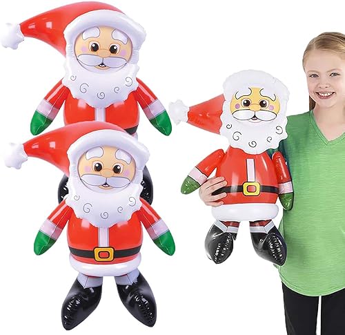 Miniatura 6 de Inflable de Papá Noel de Navidad, 24 pulgadas de alto, perfecto para niños, reuniones, premios de aula, decoraciones de eventos, regalos de fiesta