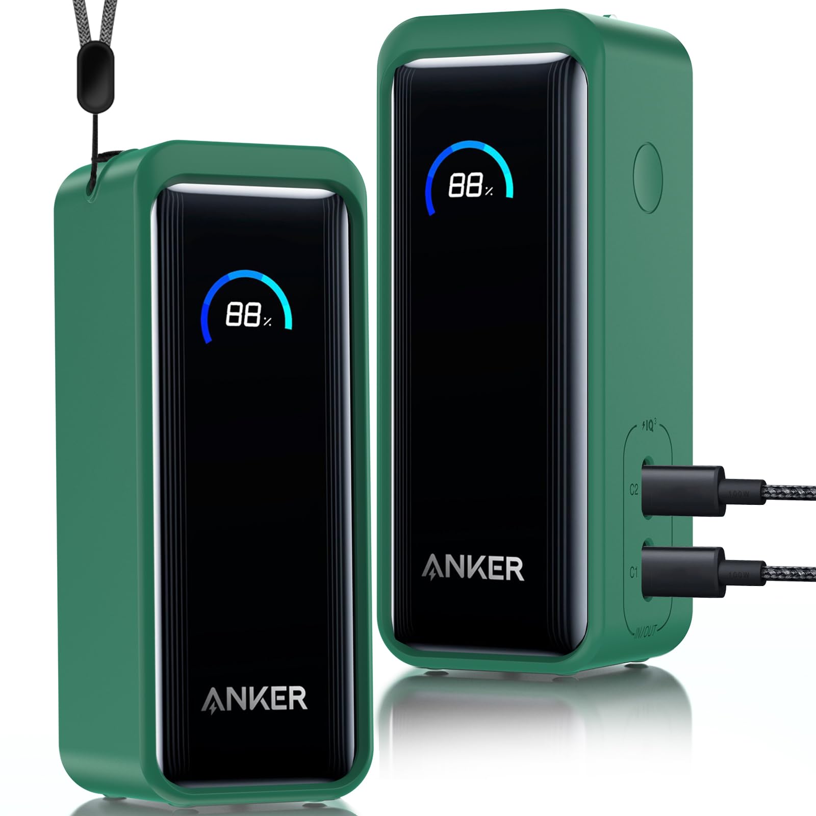 LDSXAY Silicone Case for Anker Prime Power Bank 9,600mAh 65W, Soft Silicone Shockproof Protective Cover for Anker 65W Prime Power Bank with Anti-Lost