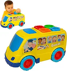 Onibus de Brinquedo Educativo com Encaixes Colorido Brinquedo Educativo Para Bebe 1 ano
