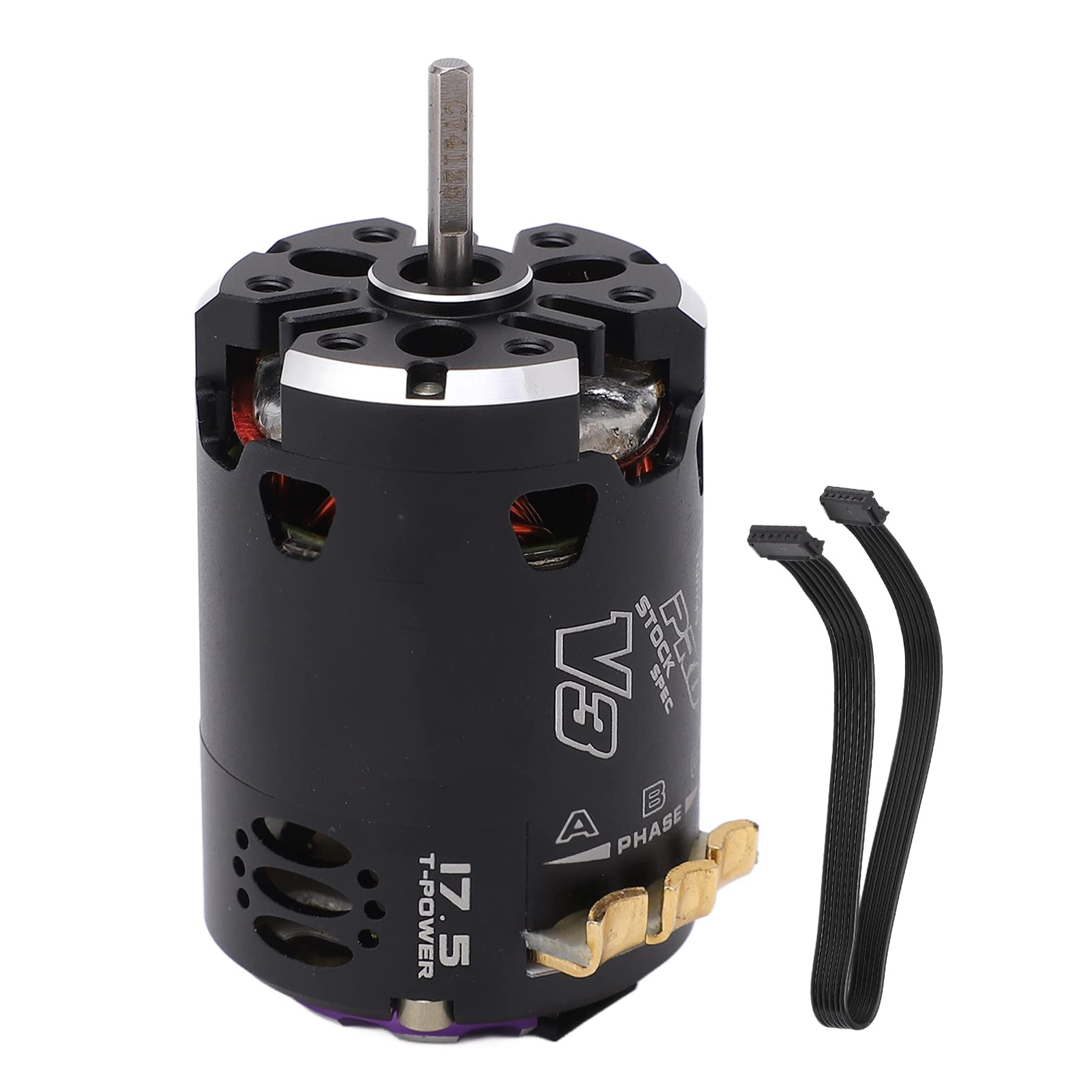 Pwshymi Silnik Bezszczotkowy z Czujnikiem 540 V3 o Wysokiej Wydajności 2300 Kv do Samochodów Terenowych 1/10 1/12 RC Czarny Fioletowy Aluminium