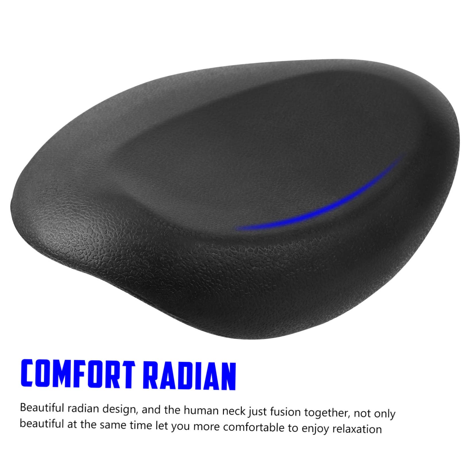 Cuscino Vasca da Bagno in Pu Nero Ventose Antiscivolo Supporto Testa Ergonomico per Vasca e Spa senza Odore e Riciclabile per Relax
