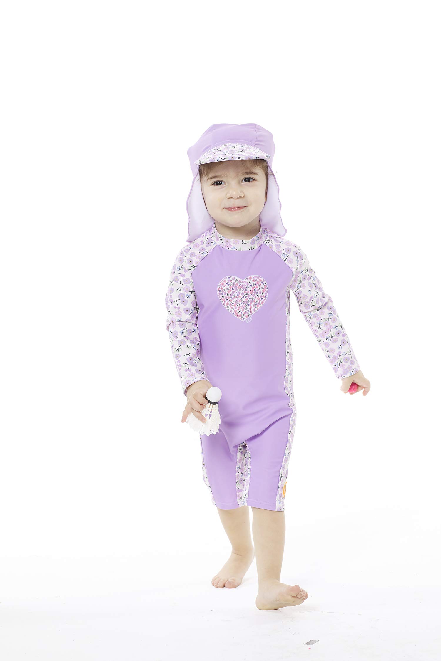 BONVERANO Costume Intero Resistente alle Maniche a 3/4 per Neonate Protezione UV 50+