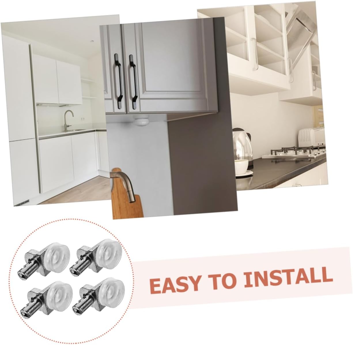 jojofuny 400pcs Cabinet Shelf Pegs Suction Cup Heavy Duty Shelf Support for Kitchen Bookshelf