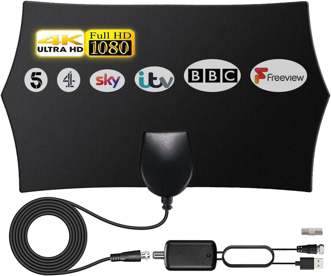 Antenna TV Interna, Amplificatore Antenna TV per DTT DVBT/DVBT 2 Antenna TV Support 1080P 4K