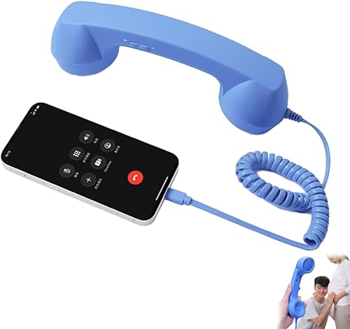 Auricular retro para teléfono celular, teléfono retrotelephone para teléfono celular USB C, revive la experiencia de llamada clásica conecta,