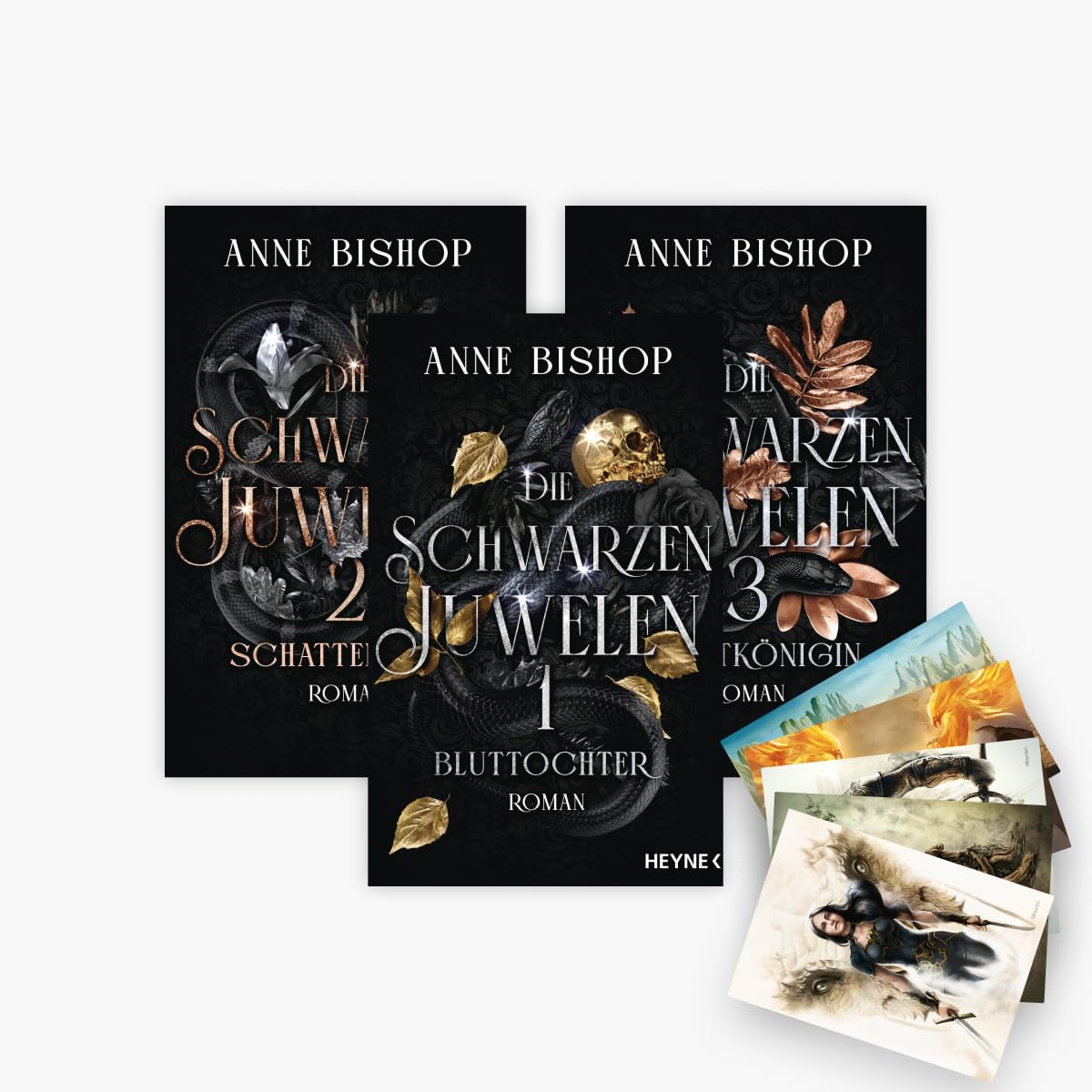 Die schwarzen Juwelen-Reihe Band 1-3 plus 1 exklusives Postkartenset
