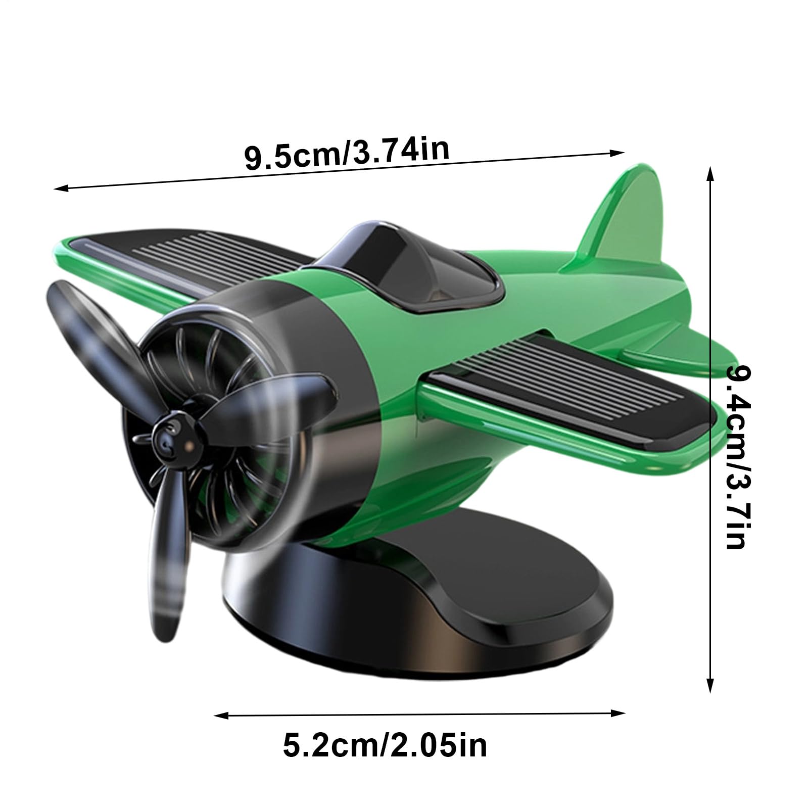 Generico Avion solaire pour voiture - Décoration tableau de bord de voiture | Modèle de course rotatif Décoration intérieure pour les collectionneurs et les passionnés