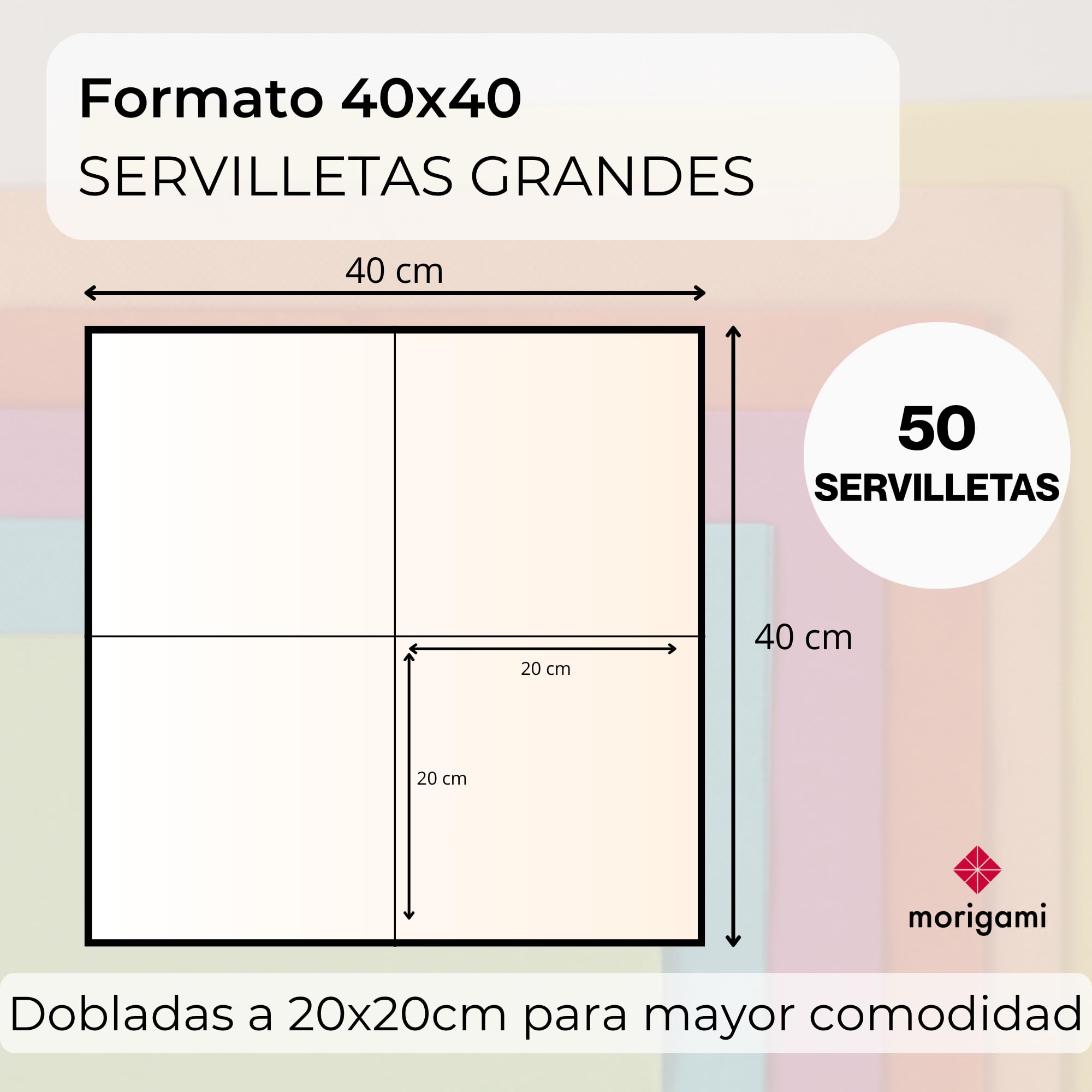 Serviettes Airlaid 40 x 40 cm Vichy Rouge 50 sztuk