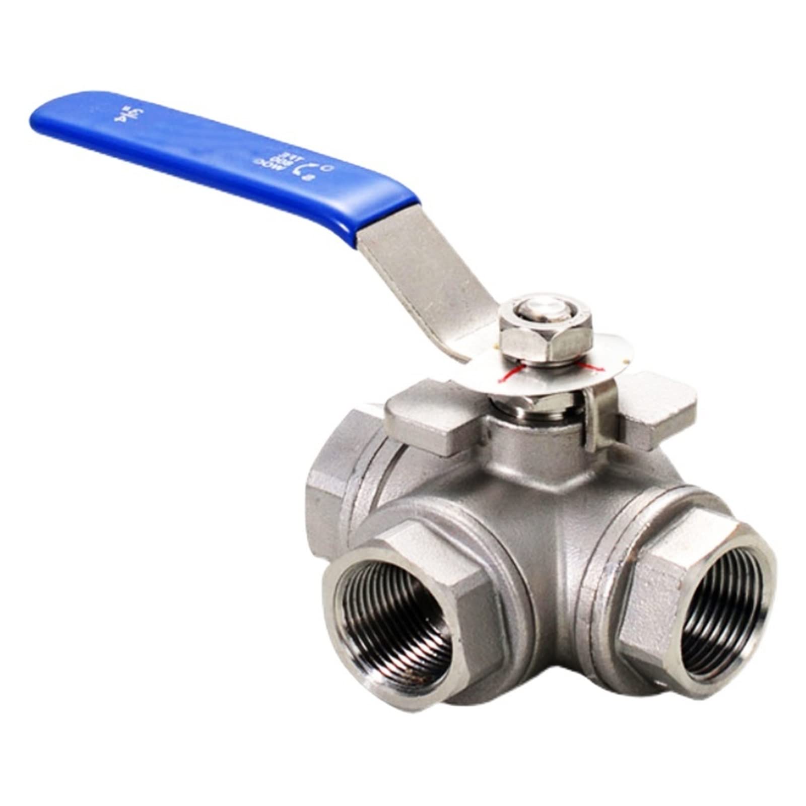 Vanne 3 voies 3/4" inox 304 type L anti-fuite DN20 pour plomberie et réseau