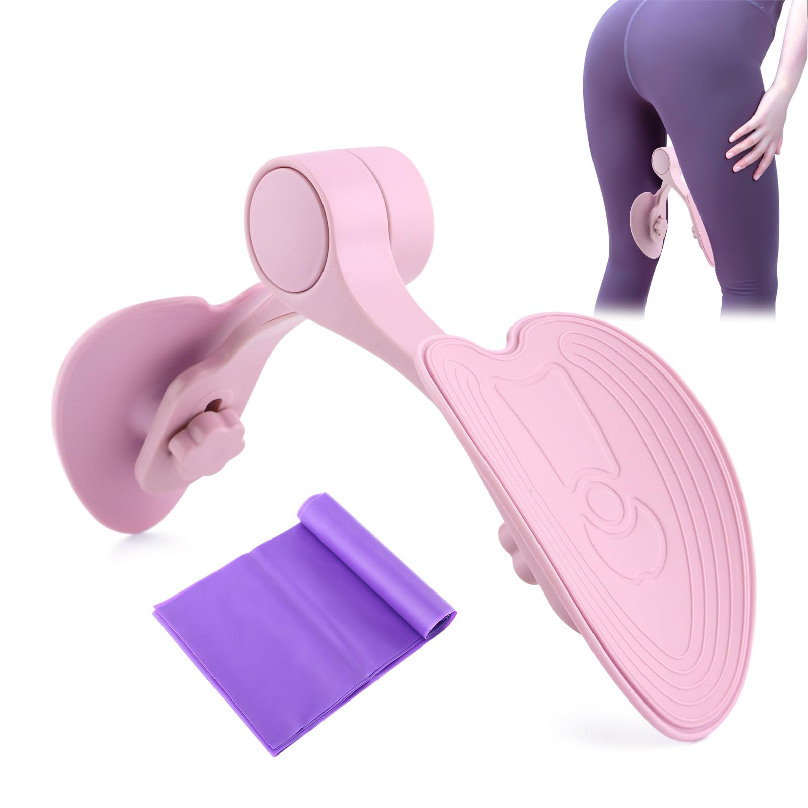 Thigh Master, Beckenbodenmuskeltrainer mit Widerstandsband, Hüft- & Beckentrainer Kegel Exerciser, Inner Thigh Exercise Workout Equipment für Muskelstärkung & Toning