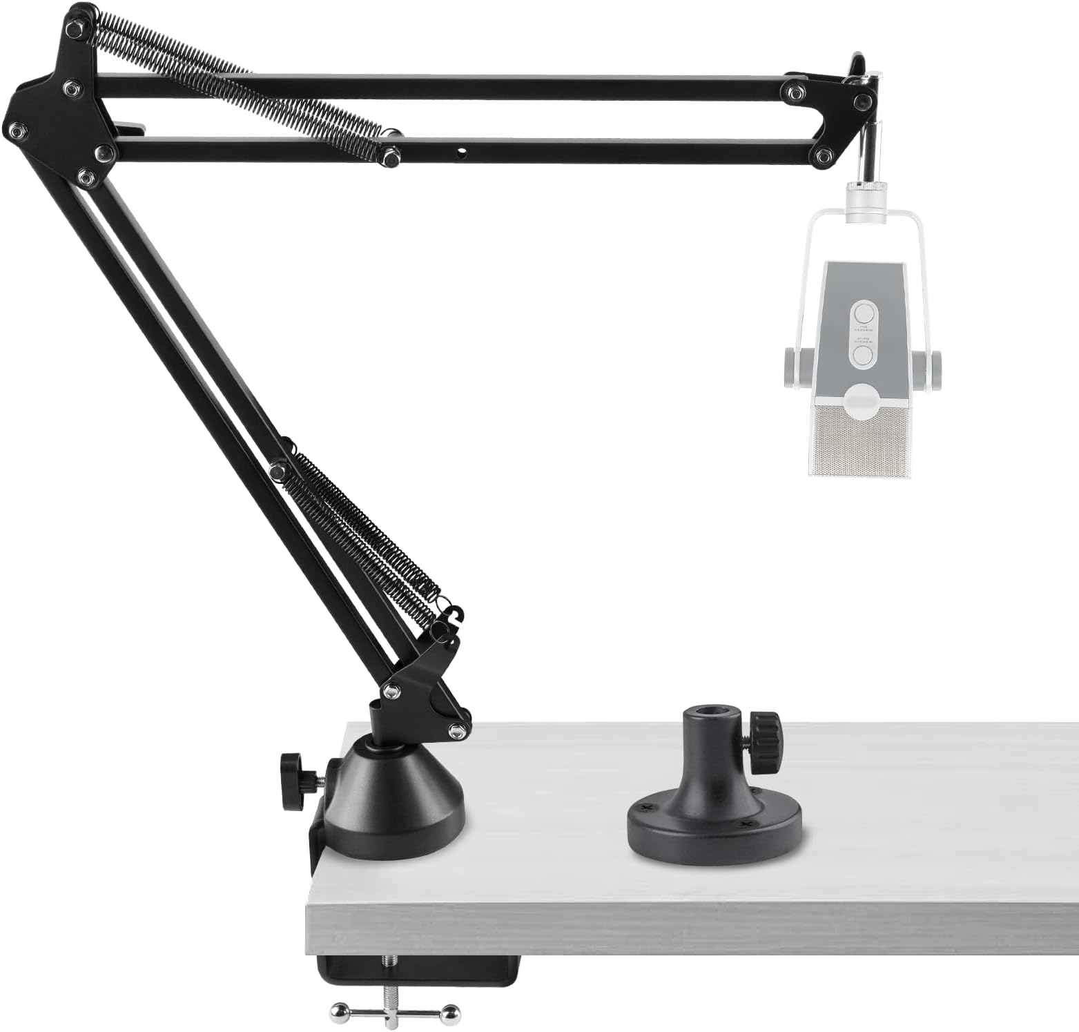 GEEKRIA for Creators Microphone Arm Compatible with AKG Lyra Ultra-HD, P120, P220, C214 Mic Boom Arm Mount Adapter with Tabletop Flange Mount, Suspension Stand, Desk Mount Holder