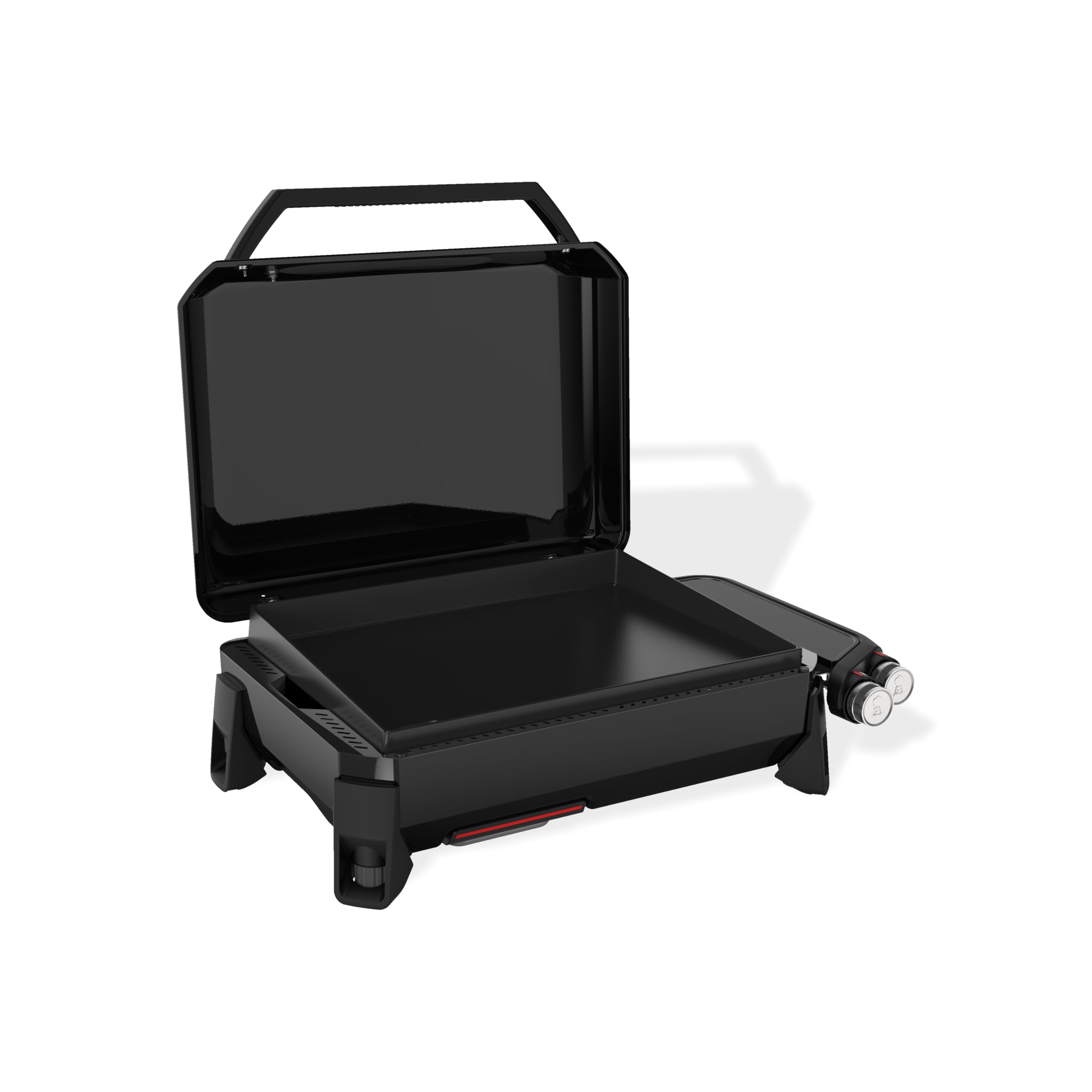 Weber Slate GP 56cm Premium Plancha Grill / 2 Brenner, Gleichmäßige Hitze bis zum Rand, Bis zu 260 °C, Porzellanemaillierte Antihaft-Grillfläche (56 x 41 cm), Höhenverstellbare Füße, Schwarz