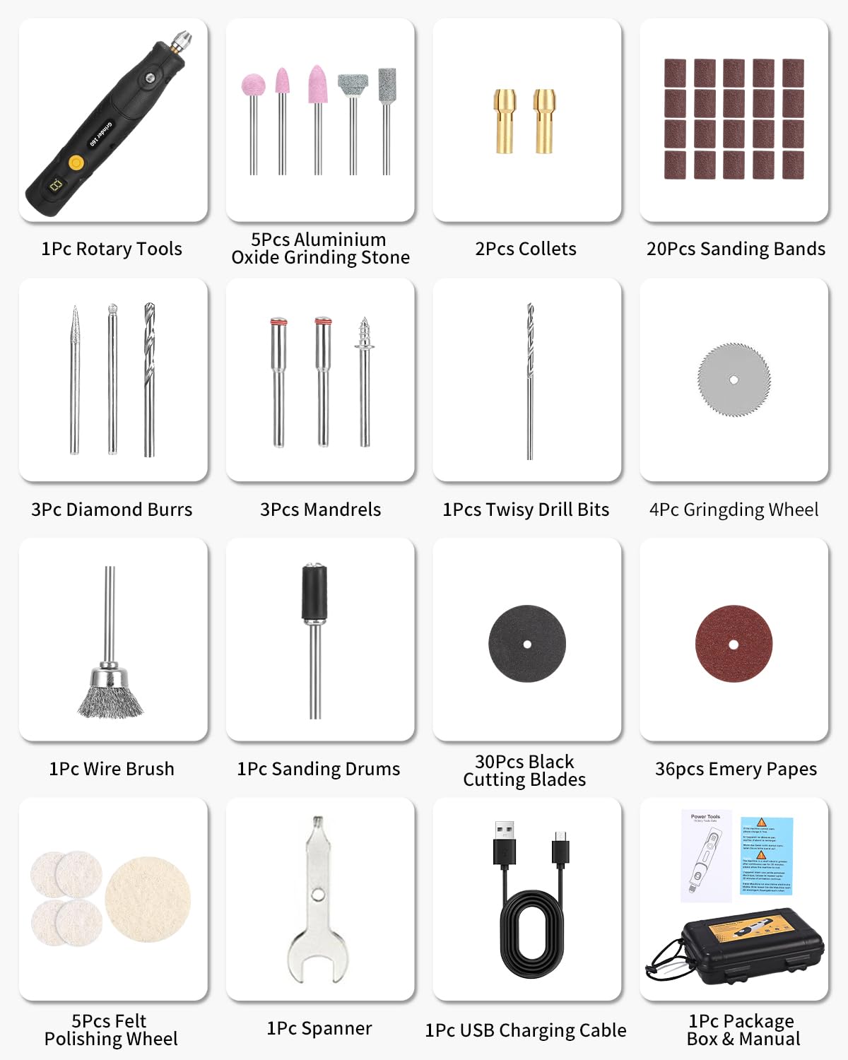 Trapano Elettrico Mini Multifunzione Con 111 Accessori - Kit Utensile Rotante 5 Velocità Per Fai Da Te - Foto 3