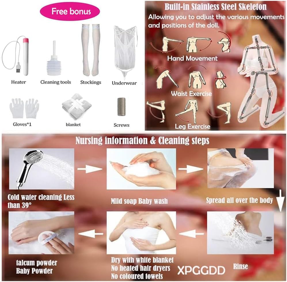 Image of Realistic Sex Doll Full TPE Female Troso Lifelike Sex Dolls for Men with Dual Texture Channel Silicone Love Dolls Jelly-Gel Big Breasts Male Masturbator Full Body Sex Dolls Sex Toys Nature Skin 5.0ft