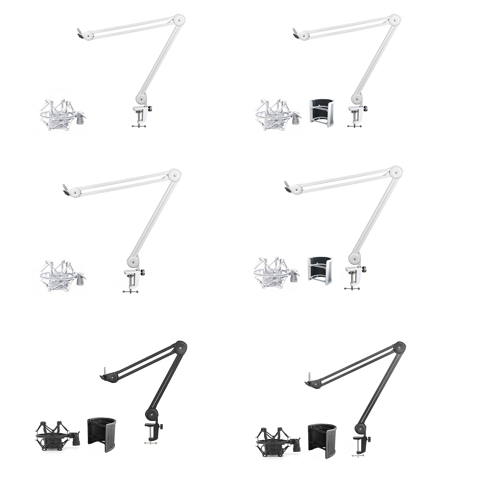 Mikrofon Aufhängungsgalgen, Desktop Mikrofonhalter mit drehbarem Arm, mit/ohne stoßfester Halterung, Tischmontage Mikrofonständer