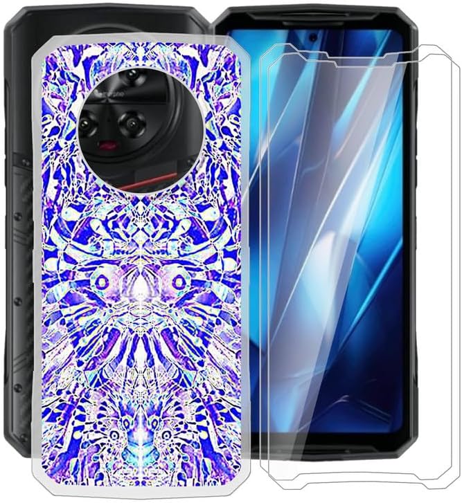 Phone Case for Doogee DK10 (6.67") with 2 X Tempered Glass Screen Protector, [Anti-Yellow X Shockproof] Clear Soft TPU Bumper Cover for Doogee DK10 - Mirror Image