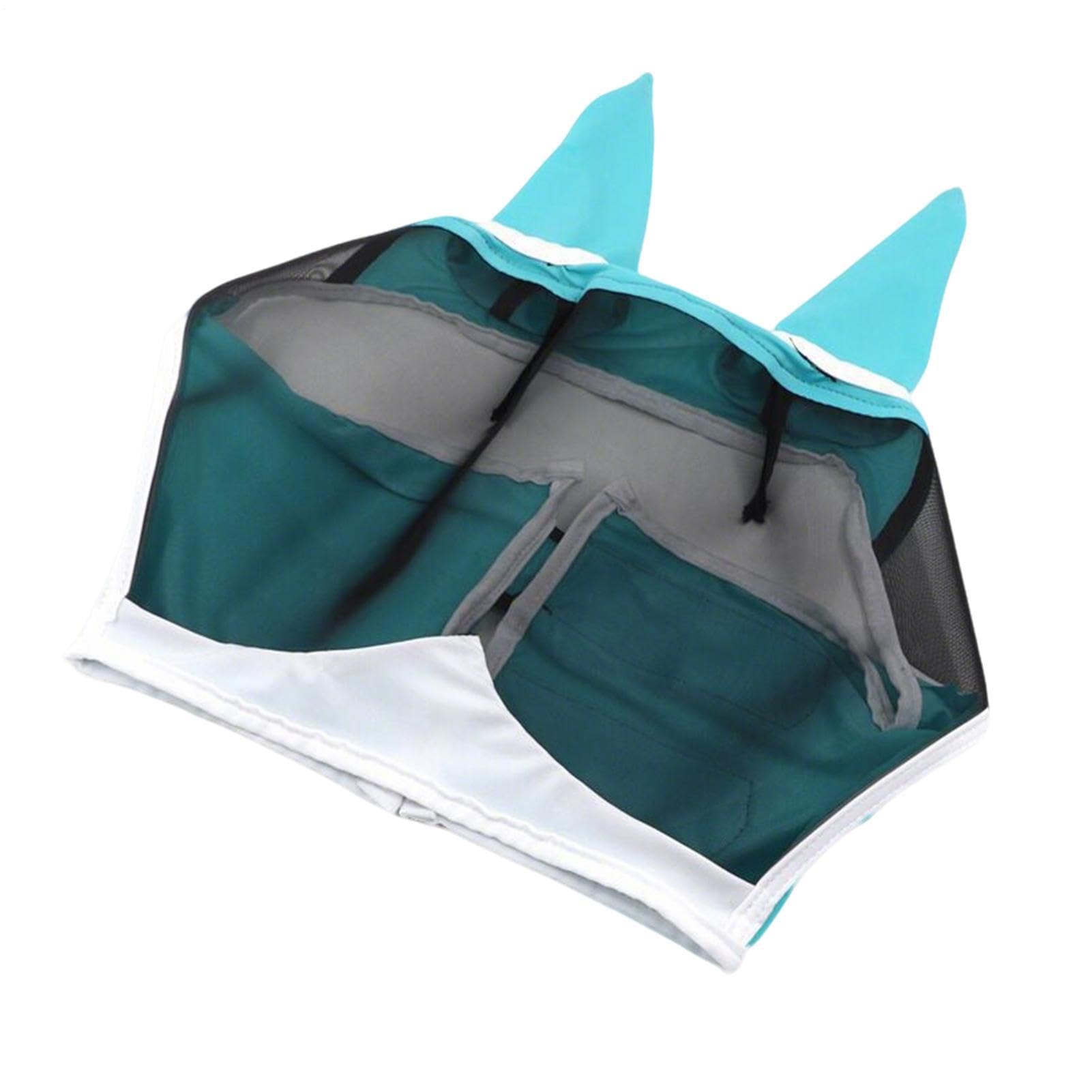 Masque Anti-Mouches pour Cheval,Tissu Respirant Protection UV,Couvre-tête Demi-Visage avec Oreilles et Bandeau élastique - pour bétail, Vaches, Ferme, Toutes
