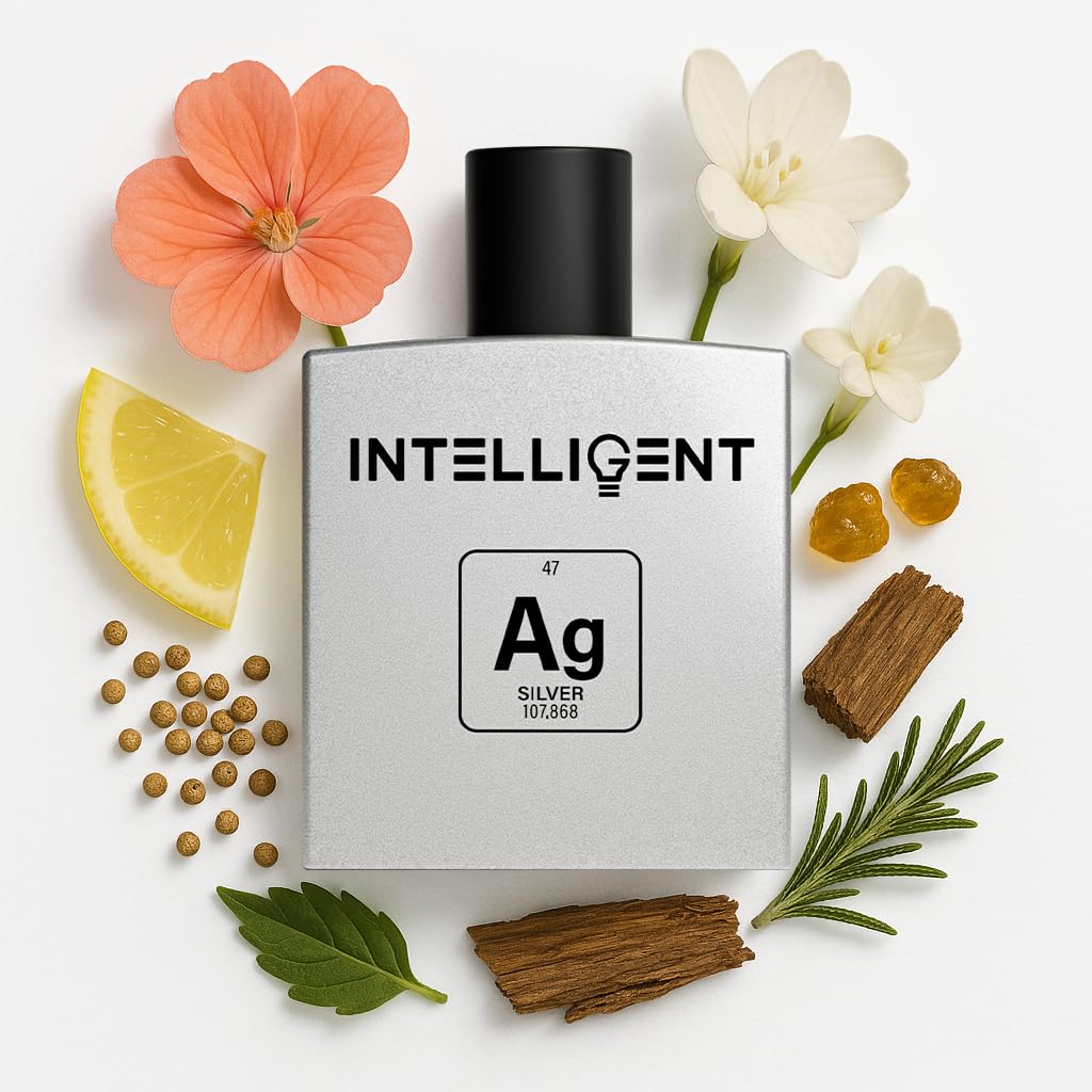 - Intelligent Silver Eau de Parfum | Cologne for Men | Clean, Collected, and Sophisticated | 3.4 Fl Oz (100 mL)