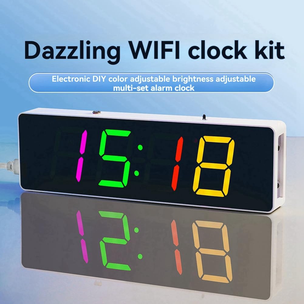 Kit elettronico fai da te digitale RGB LED colorato sveglia Suite 4Digit data temperatura orologio saldatura pratica progetto, B