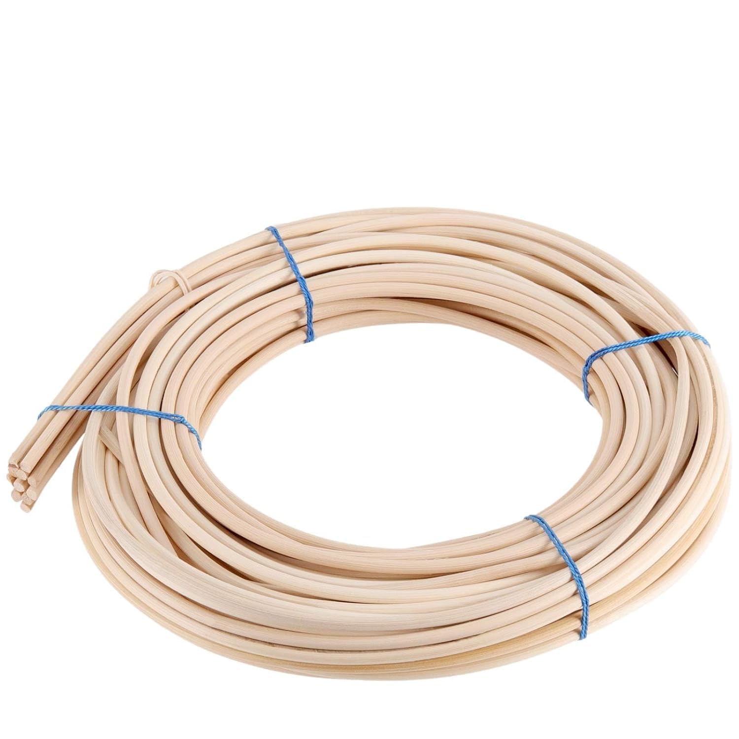 Natural Rattan Cane Reed Coil | 3mm Diameter | 20 Meters (65 ft Length) | Flexible Round Cane for Chair Caning, Furniture Repair, Weaving & DIY Crafts