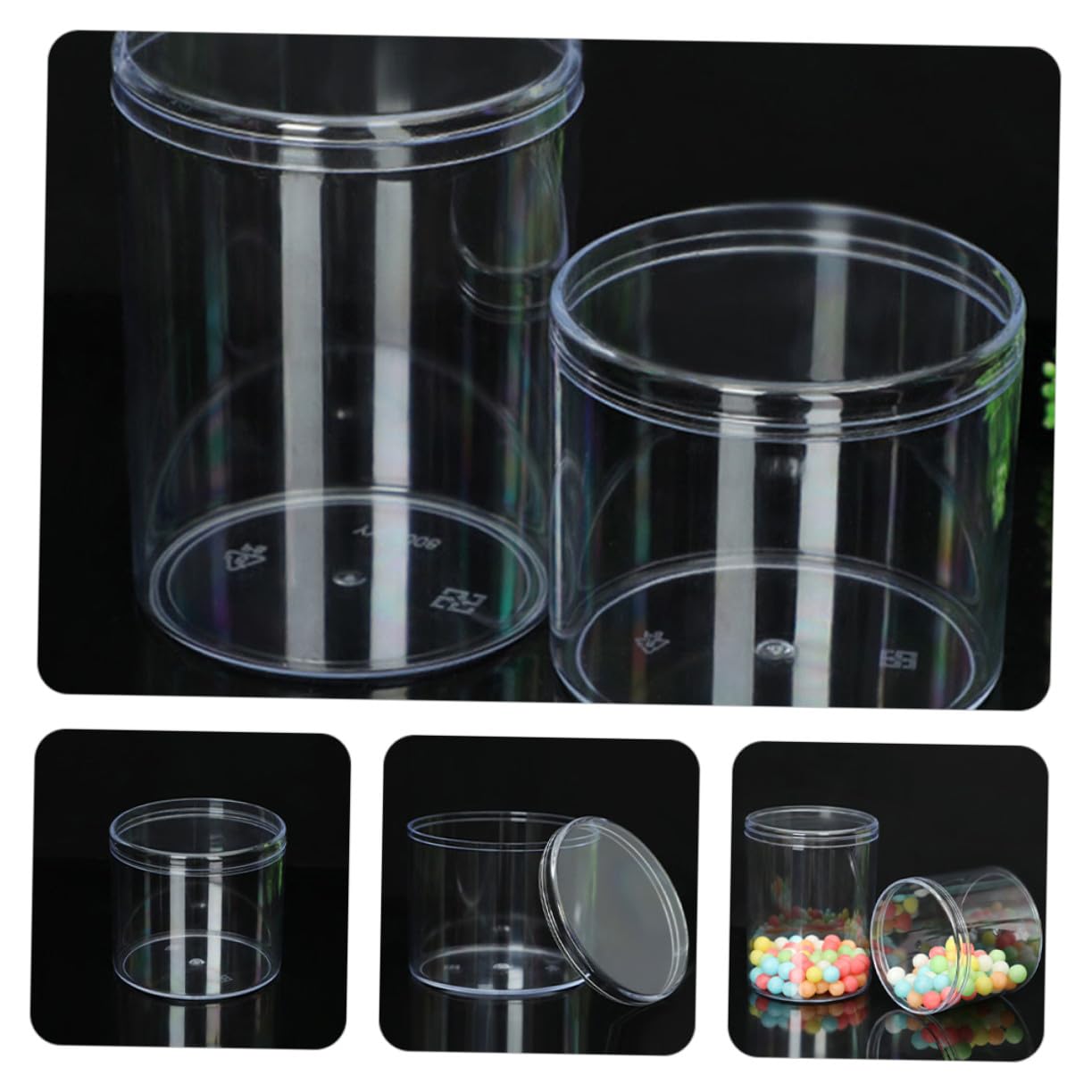 iplusmile 15pezzi Contenitore Plastica con Coperchio per Alimenti Barattolo di Plastica Trasparente per Cereali Scatola di Conservazione Ermetica per Dispensa