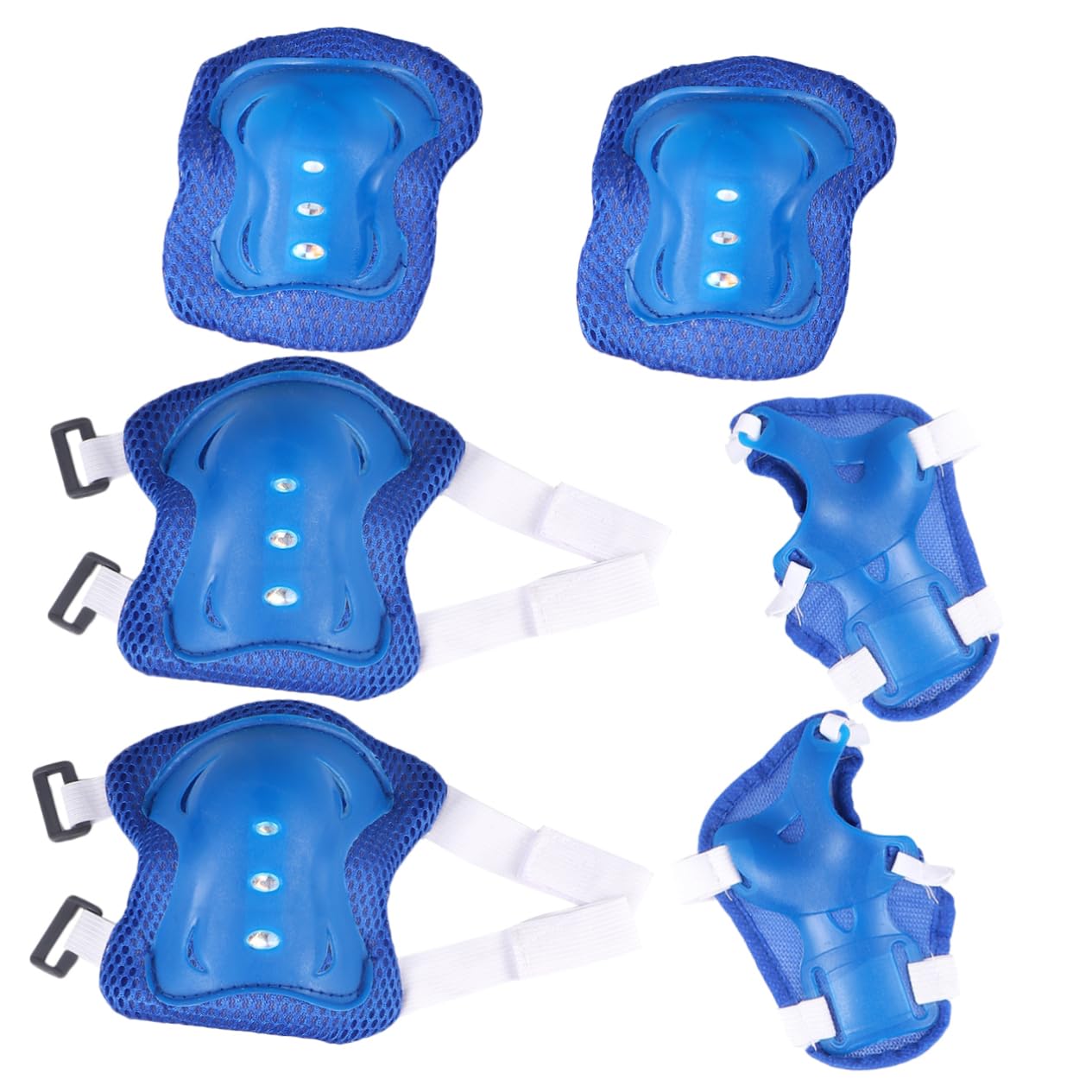 GALPADA 6-in-1 Kids Sports Safety Gear Elbow Wrist Pads Knee Pads Set for Skating Scooter Biking Ventilated Linings Adjustable Straps