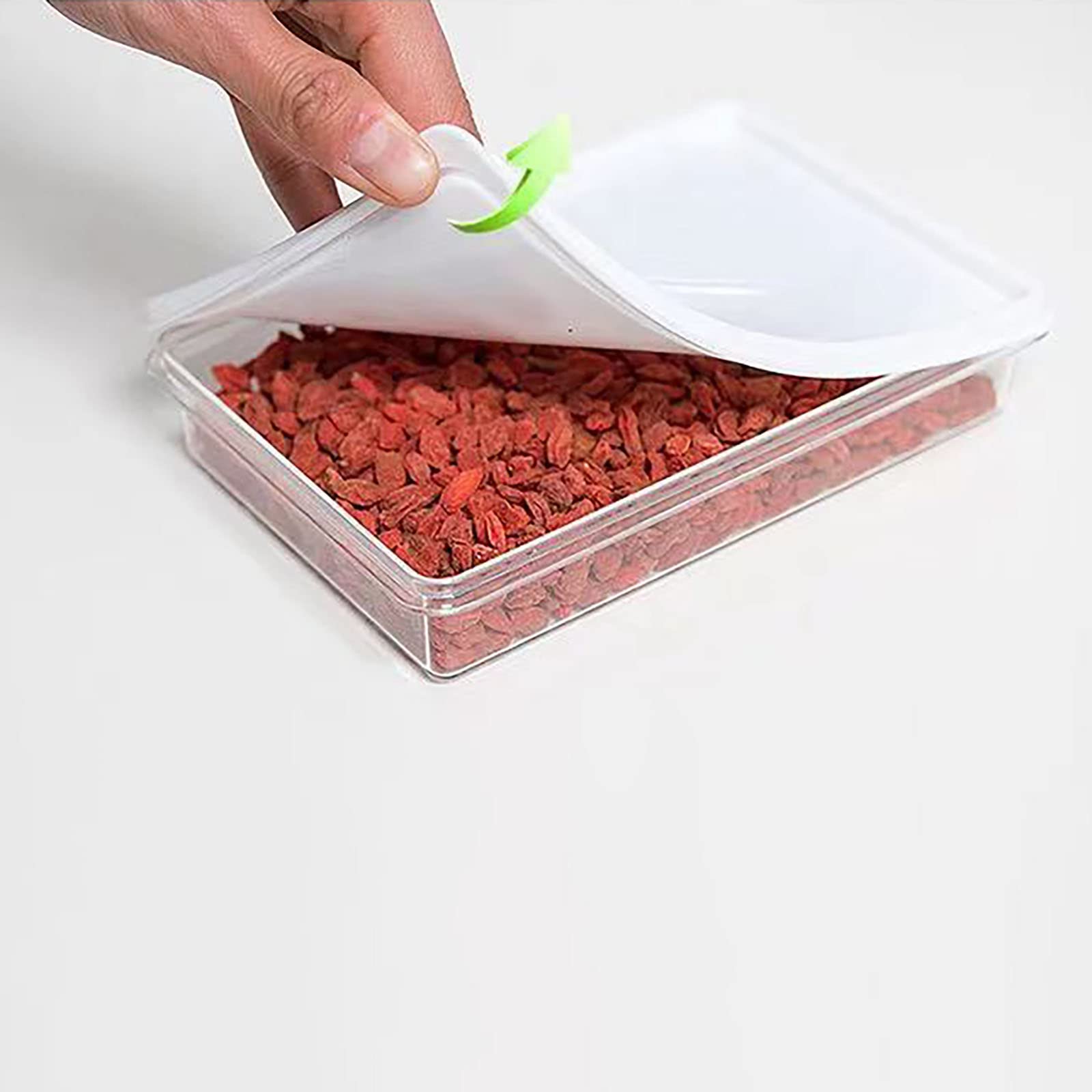 BAtlam 3 Paquetes de Caja de Almacenamiento apilable Transparente para Frutas y Verduras, Caja sellada para Alimentos de Cocina, Caja para congelador (tamaño: 450 ml) (450 ml)