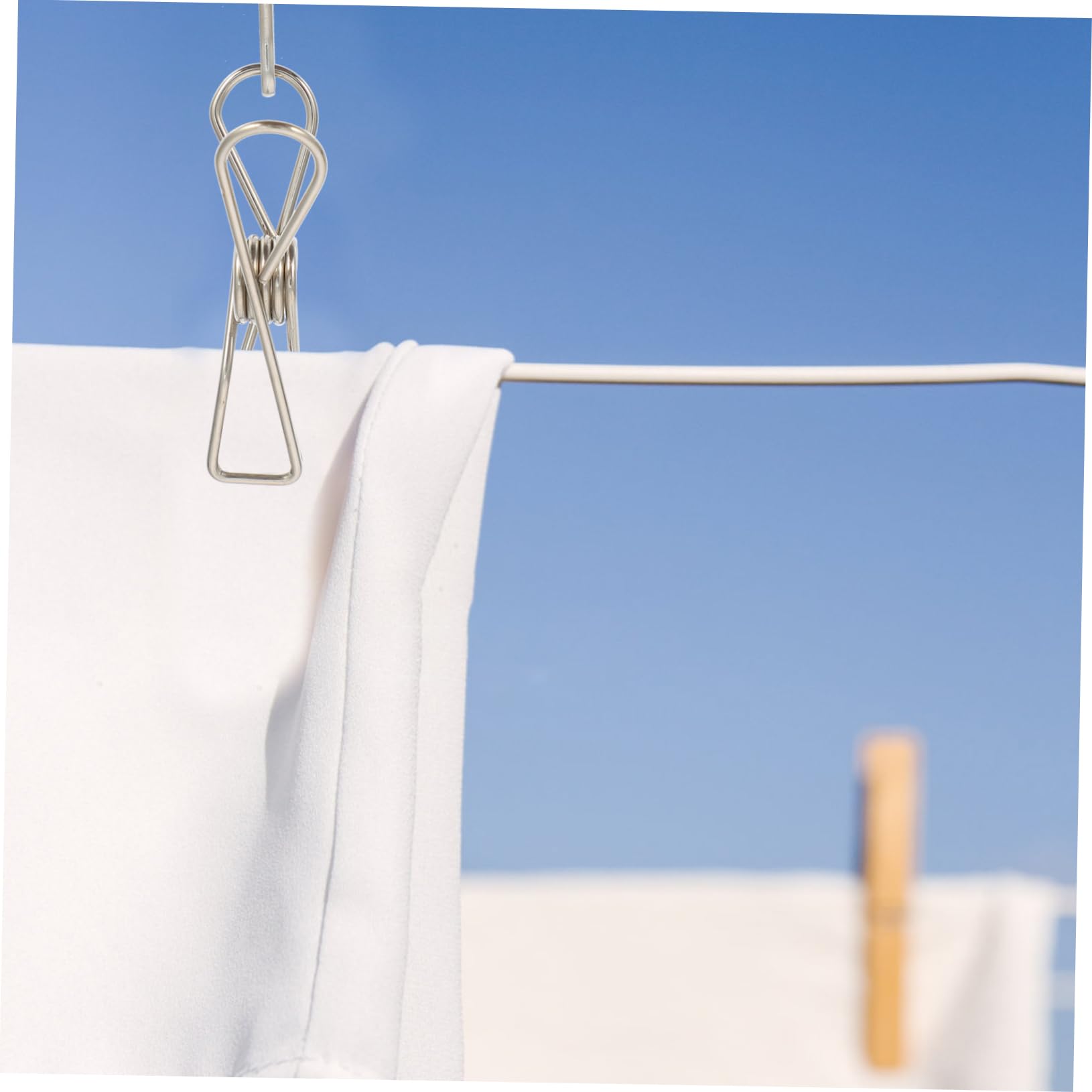 Pinzas de ropa de acero inoxidable para colgar en la ropa, 20 piezas de abrazadera de acero inoxidable resistente al viento, clip de acero inoxidable simple resistente al viento