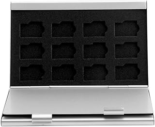 Slots Memory Card Case Silver Aluminum Memory Card Storage Case Box Holder for 24 TF Micro SD Cards C26 Water-Resistant Card Case