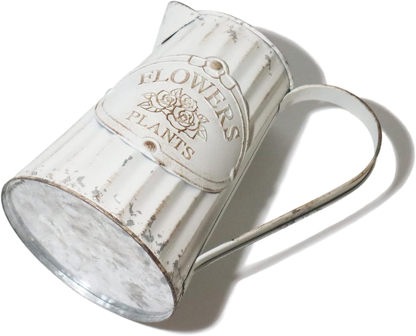 Galvanized Pitcher Antique Watering Can Retro Jug Metal Vase Rustic Vintage Primitive Pitcher Farmhouse Country Plant for Home Office Decor, 8.0”
