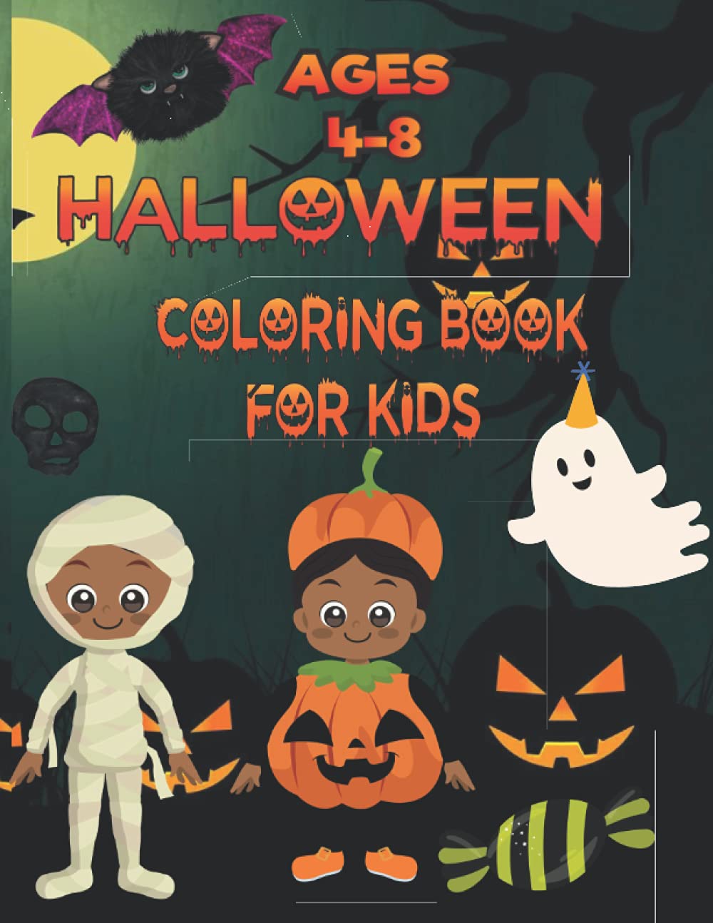Halloween Coloring Book For Kids Ages 4-8