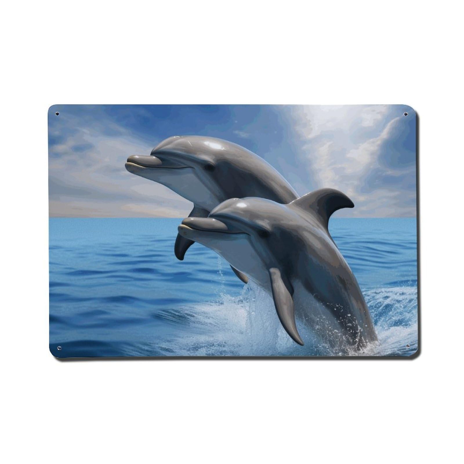 Amazon.co.jp: アルミサイン、2匹のイルカプリントメタルサイン