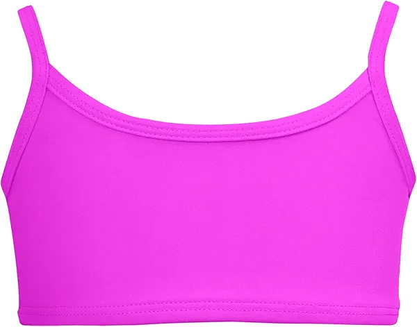 Made in USA Girls Bikini Top for Girls UPF50+ Sun Protection Toddler Bathing Suit Rash Guard for Beach Pool Swimwear