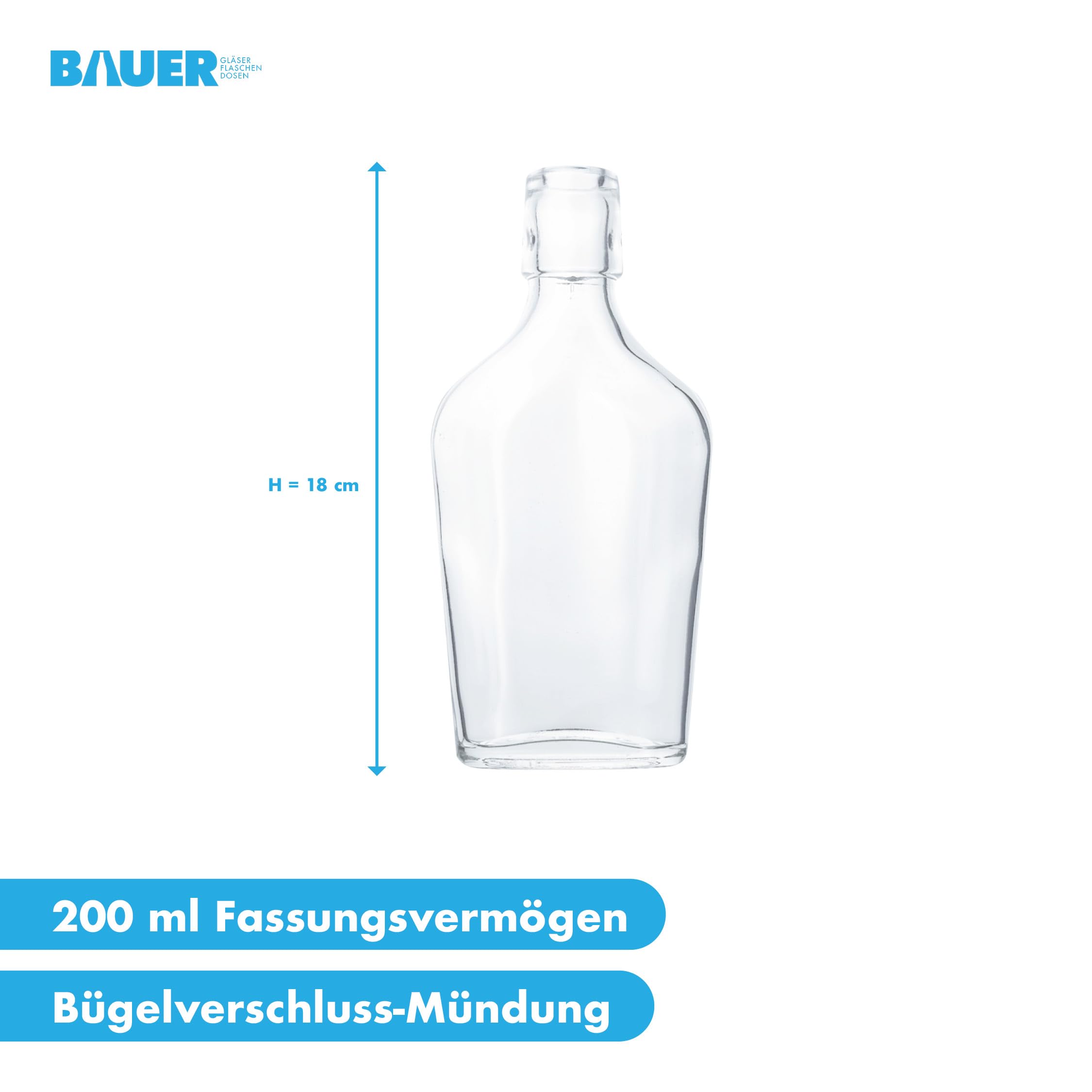gouveo Set van 10 glazen flessen 250 ml Maraska, vierkant, schroefdop PP31,5 (zilver) - lege flessen om te vullen voor likeur, siroop, olie en azijn - vaatwasmachinebestendig (MFET250S