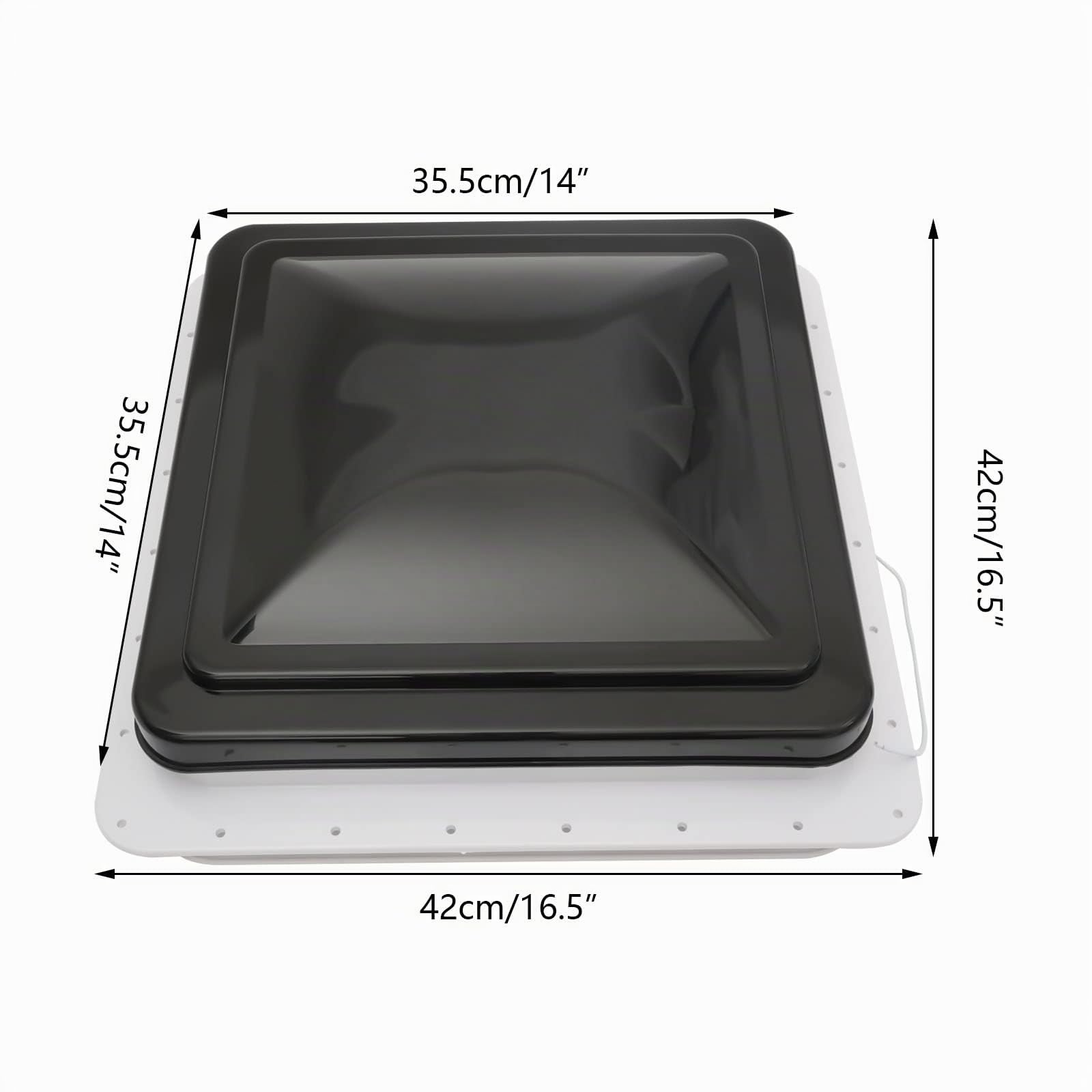 Lanterneau de toit 42 x 42 cm, fenêtre de toit, ventilateur de toit, fenêtre de camping-car, lucarne, pour caravane, camping-car