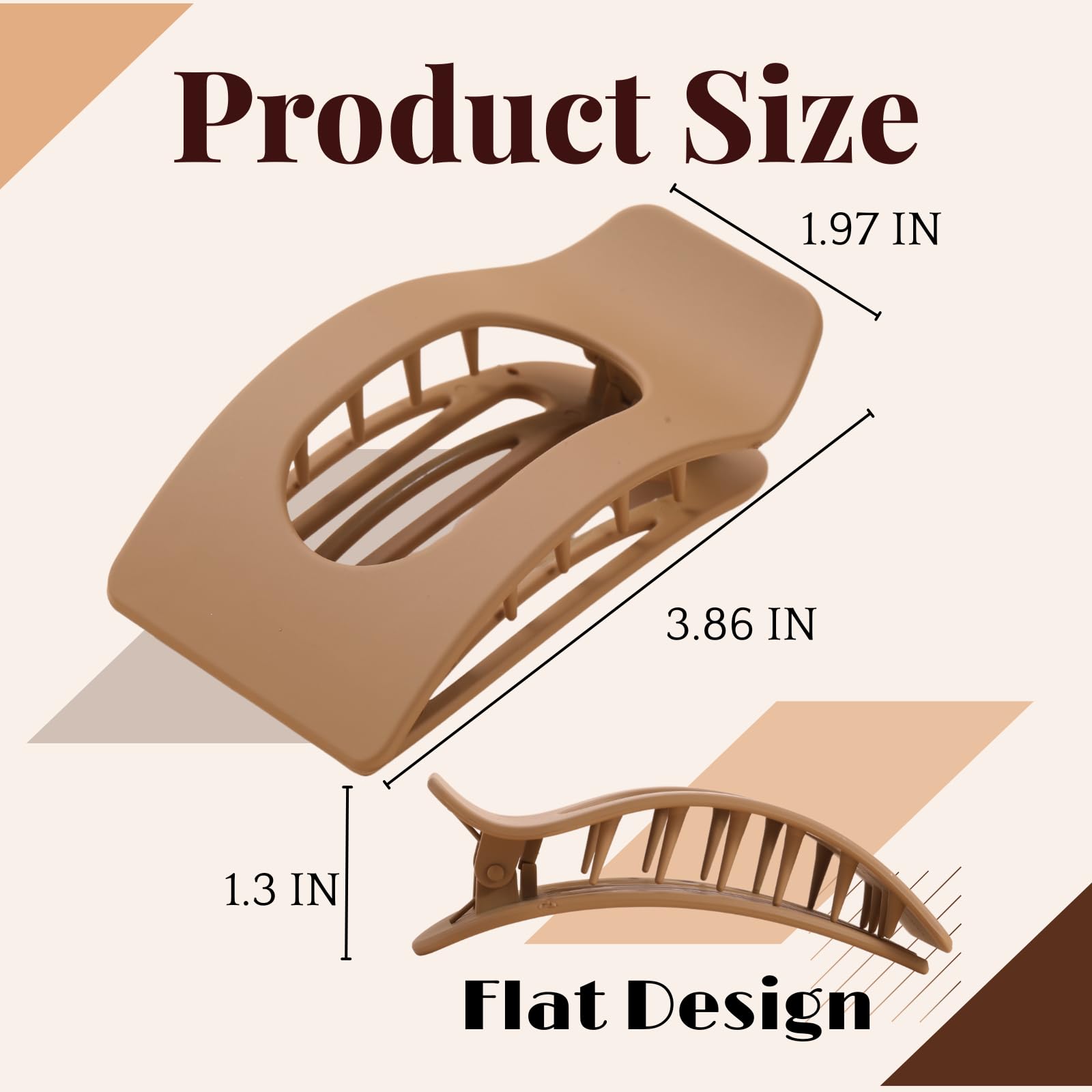 Flat Hair Clips for Women - No-Slip Claw Clips -2