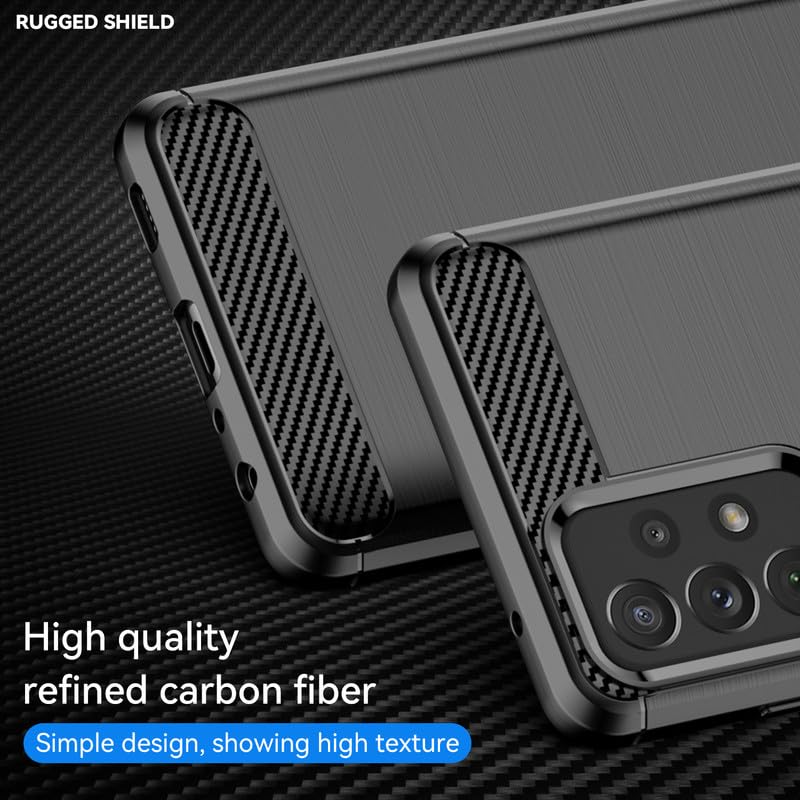 Image of Hybrid Carbon Fiber Back Case for Samsung Galaxy A72 (Black)