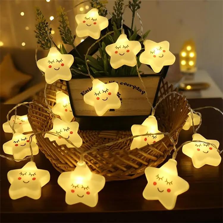 Gesto Smiling Star Led Serial String Lights - 10 Feet 14 Led Fairy Lights for Home Decoration, Diwali Decoration Items for Home Decor, Night Light for Kids Room Decoration (Warm White, Plug-in) (B0CGX1NVNY) Amazon Price History, Amazon Price Tracker
